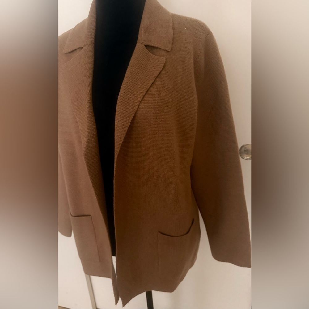 On 34th Open Front Sweater Blazer Cardigan Camel Color - S - Picture 3 of 6